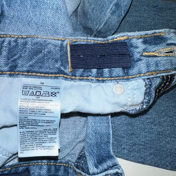 Old Navy Blue High-Rise Slouchy Straight Jeans Size 14 Girls - Picture 5 of 13